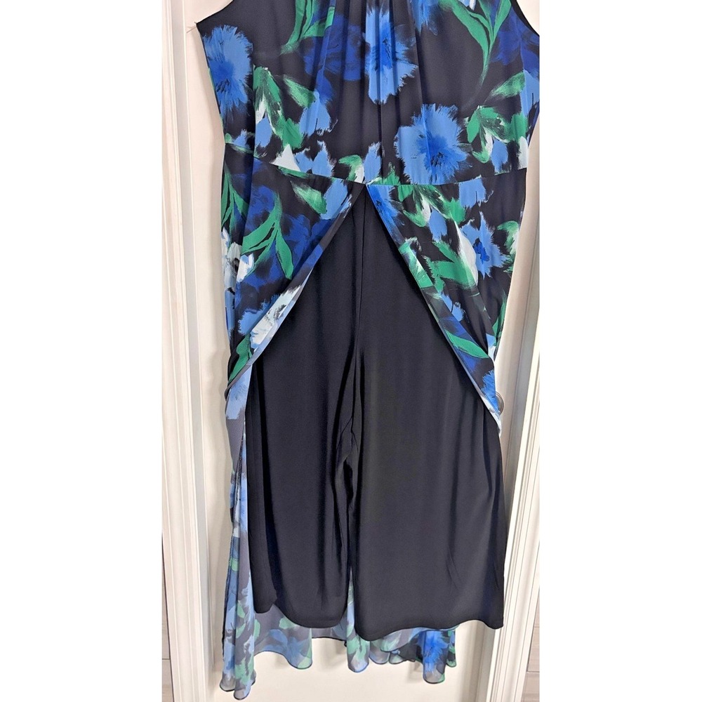 Adrianna Papell Women's Floral Maxi Jumpsuit Halter Neck Size 20W Travel Cruises - Picture 4 of 11